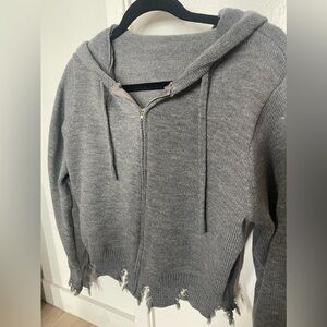Grey Zip-Up Hoodie